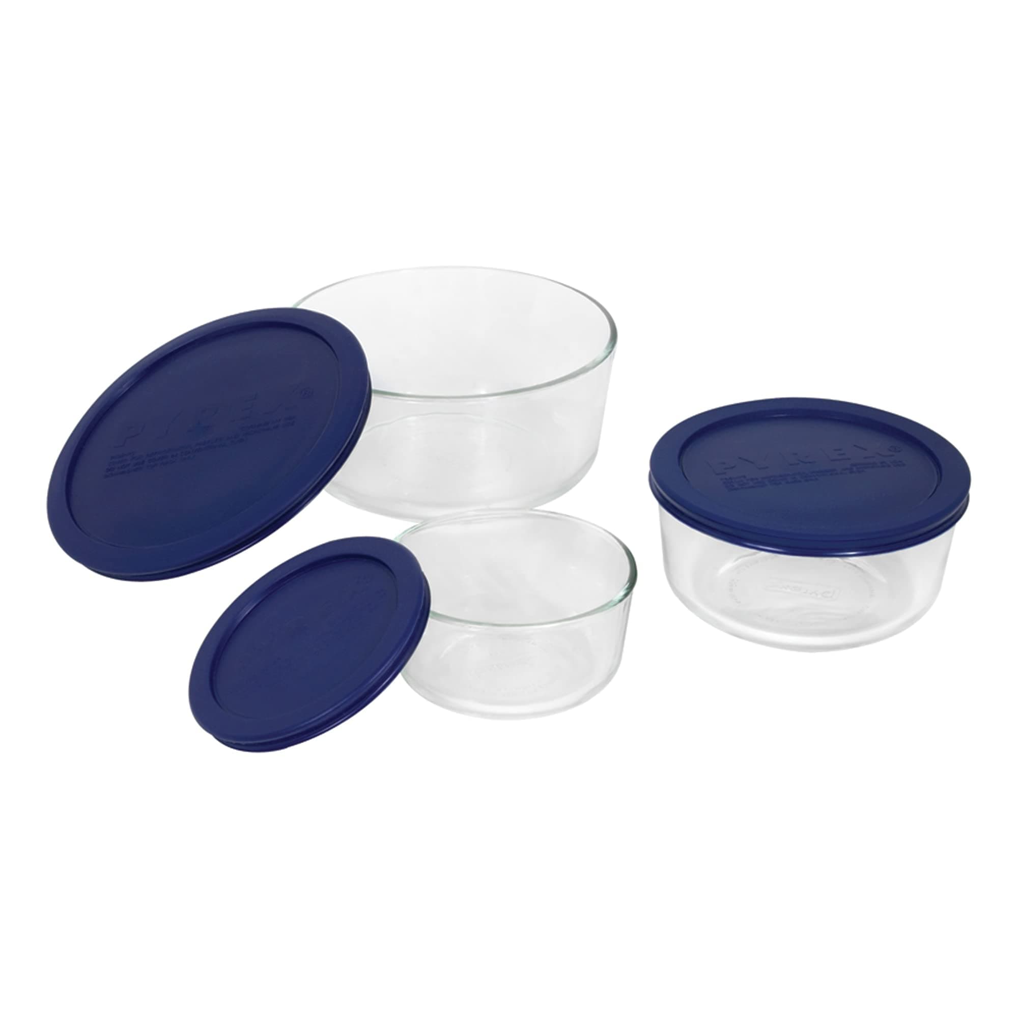 Pyrex Simply Store Glass Food Storage Containers Set (3-Pack) 2, 4, 7 Cup | Microwave & Dishwasher Safe - view 3