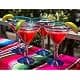 Dos Sueños Aqua Rim Margarita Glasses Set of 4 | Hand Blown Mexican Glassware thumbnail 3