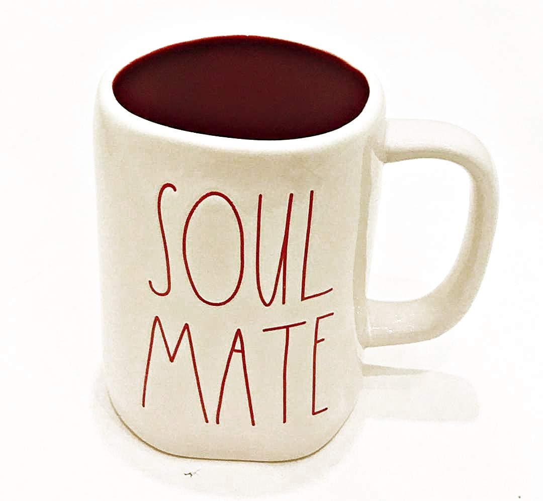 Rae Dunn by Magenta Ceramic Valentines Mug with Red Interior | Inscribed: SOUL MATE - main product image