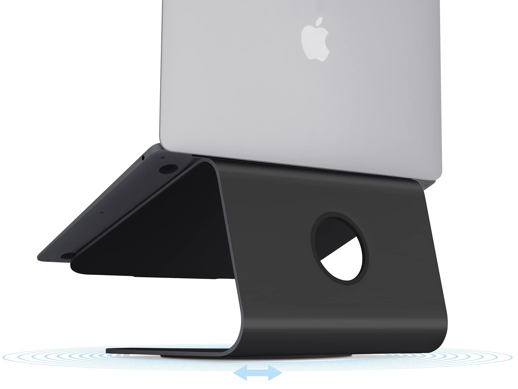 Rain Design mStand Laptop Stand (Black, mStand360) | Elevates Laptop to Eye Level for Better Posture - view 3