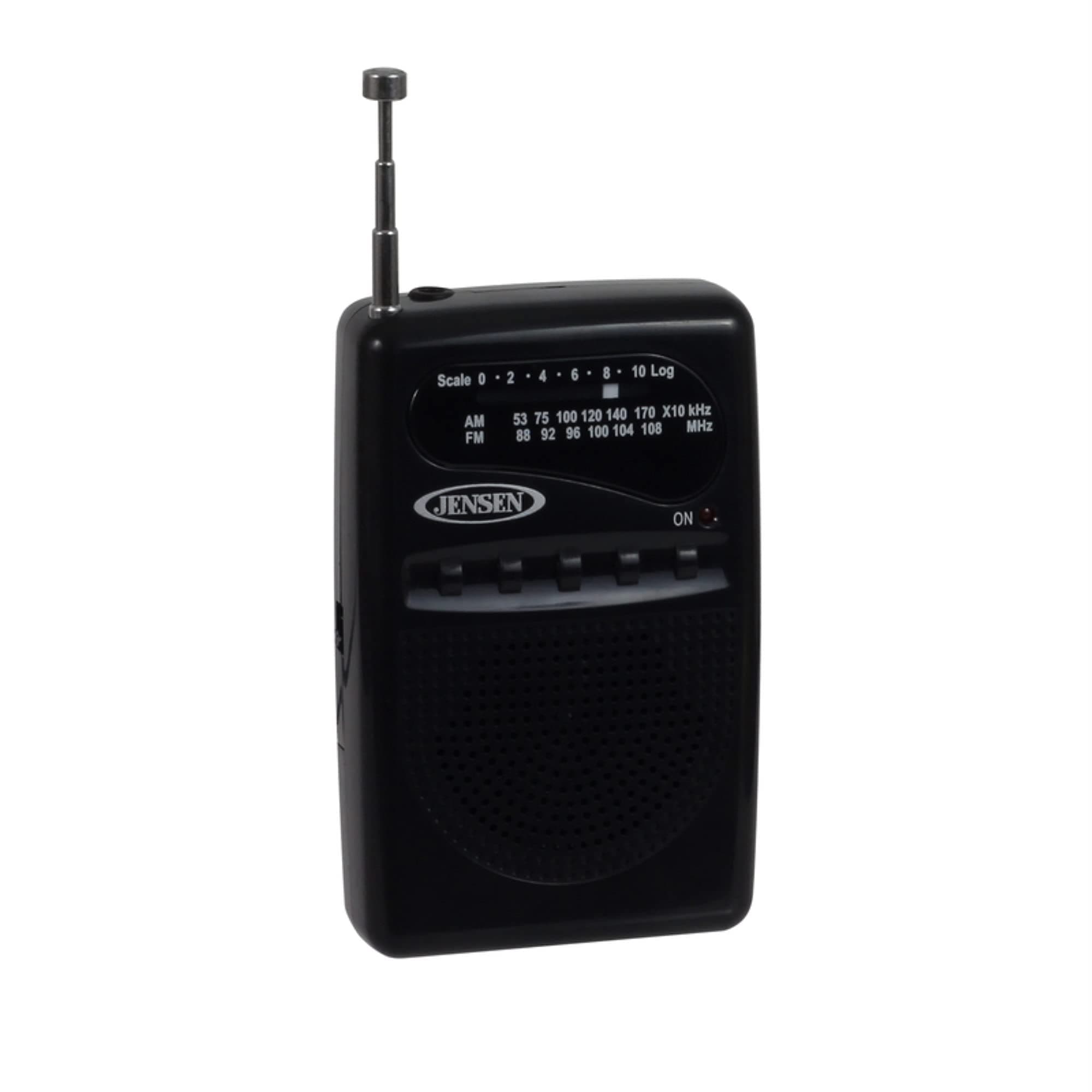 Jensen MR-80 AM/FM Portable Pocket Radio | Compact, Battery-Powered, Faint Signal Support - main product image