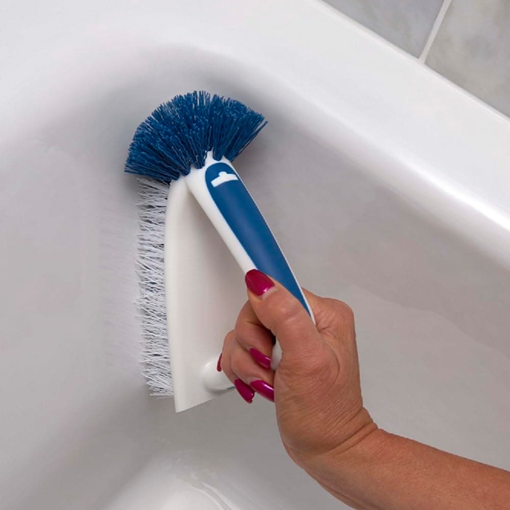 Unger 2-in-1 Bath and Tile Scrubber Brush Tool, 1 Count | Rounded Bristles for Bathroom Scrubbing - view 4