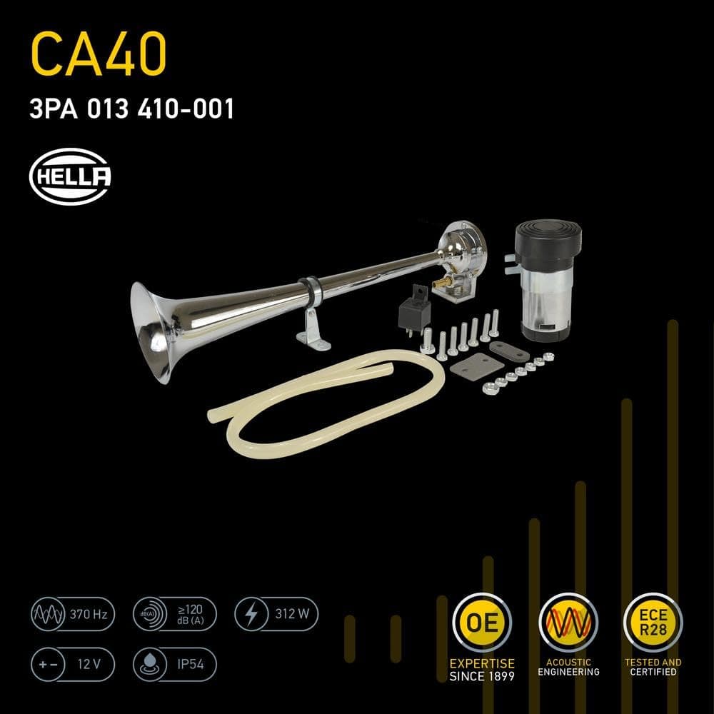 Hella Triple Tone Air Horn Kit with 12V Compressor | 118dB Loud Horn for Vehicles - view 4