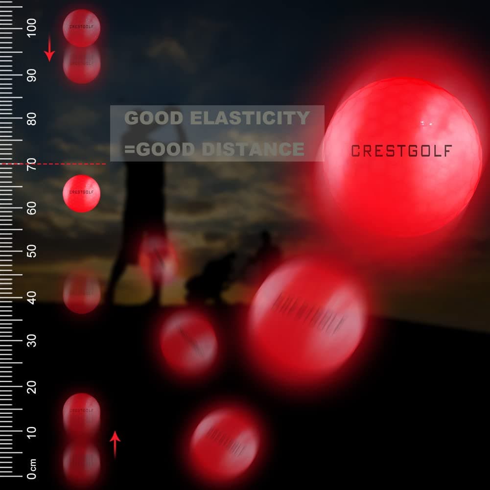Crestgolf 6 Pack Glow in The Dark Golf Balls Light up Night LED Golf Balls with 12-Minute Reset Timer - view 3