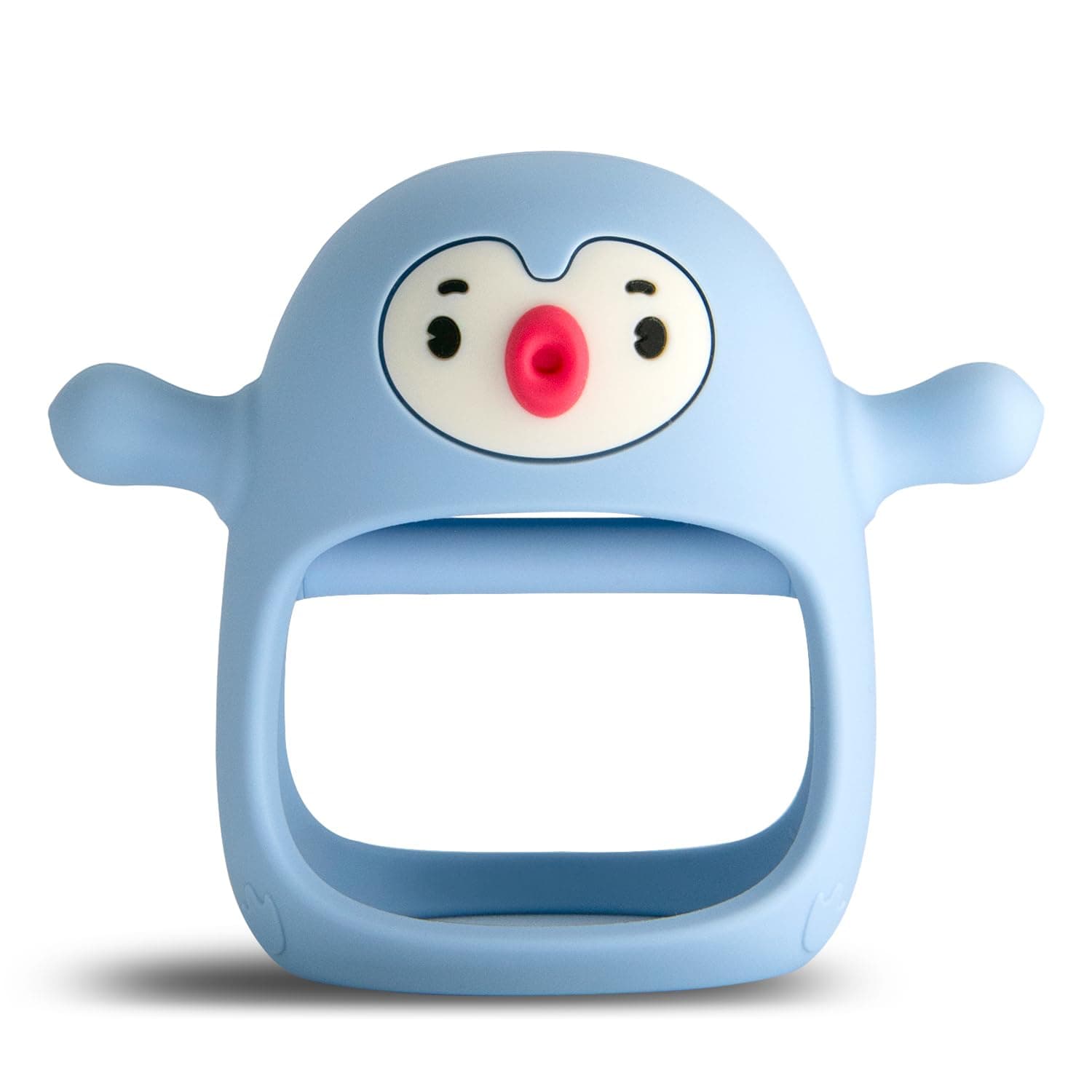 Smily Mia Baby Teething Toys for 0-6Months | Penguin Teether | Hand Teether | Teething Mittens | Light Blue - main product image