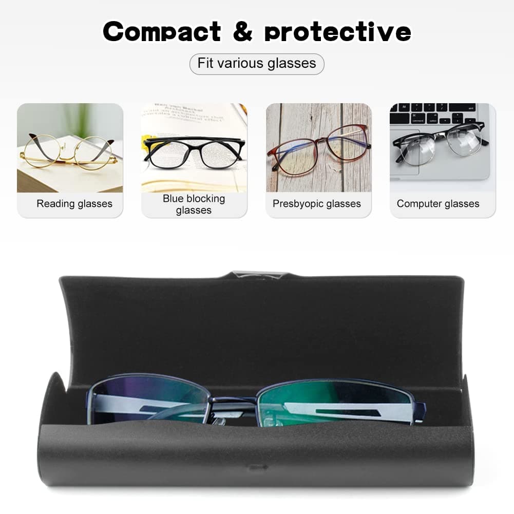 EZESO ESSENTIAL SKINCARE Hard Eyeglass Case for Men & Women | Aluminum Alloy with Suede Lining | 15cm (5.9in) Length - view 4