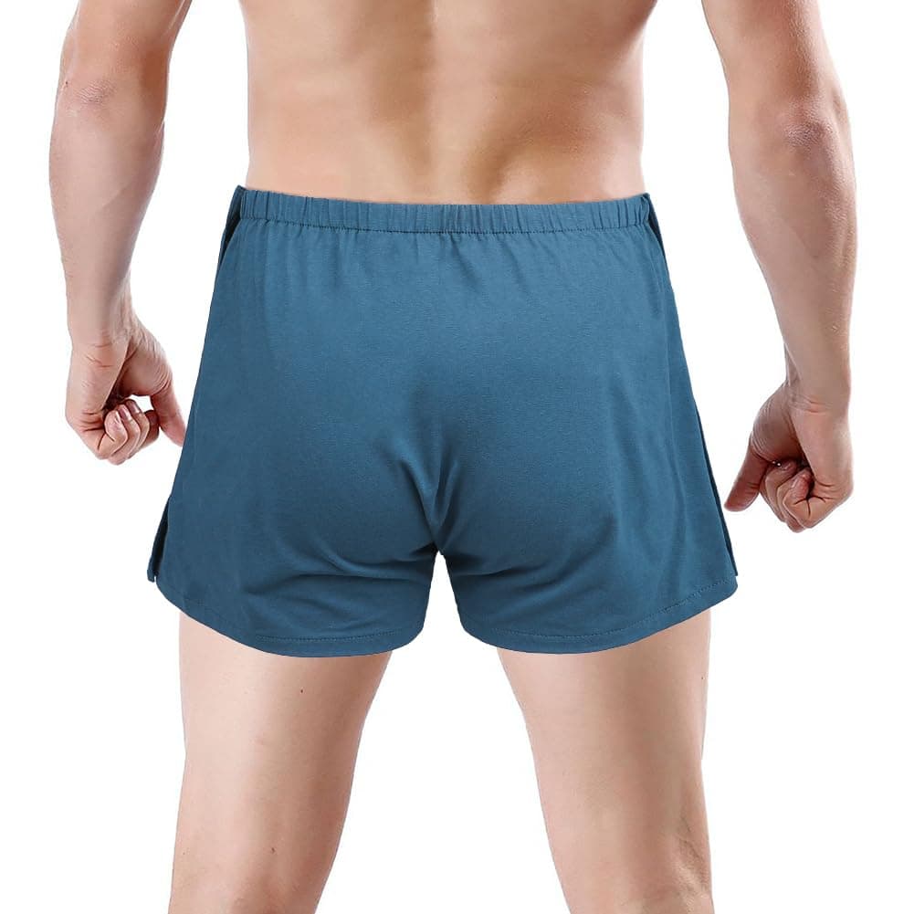 SIQITECHNO Post Surgery Underwear Cotton Tear away Reusable Boxer Shorts Blue | Breathable & Reusable Recovery Briefs - view 2