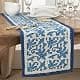 SARO LIFESTYLE Block Print Floral Kantha Stitch Table Runner | 14" x 72" Cotton Decor thumbnail 3
