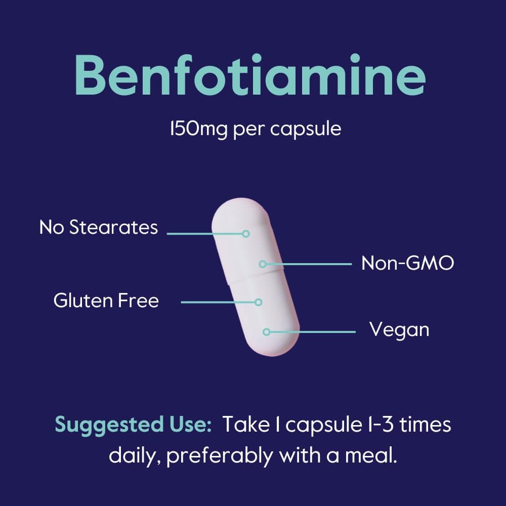 BESTVITE Benfotiamine 150mg (240 Veg Caps) (120x2) - No Stearates - Vegan | Supports Circulation & Nervous System - view 5