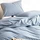 Wake In Cloud Striped Cotton Duvet Cover Set, Denim Blue, King | Classic Farmhouse Style with Corner Ties & Zipper Closure thumbnail 1