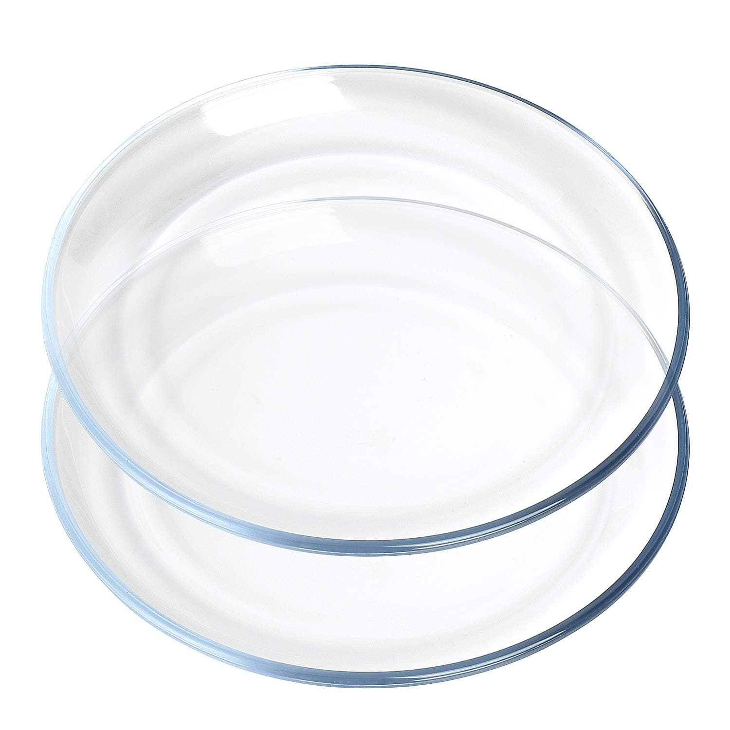 FOYO Glass Plate Set, 10 inch Round Tempered Dinner Plates, Set of 2 | Microwave & Dishwasher Safe - main product image