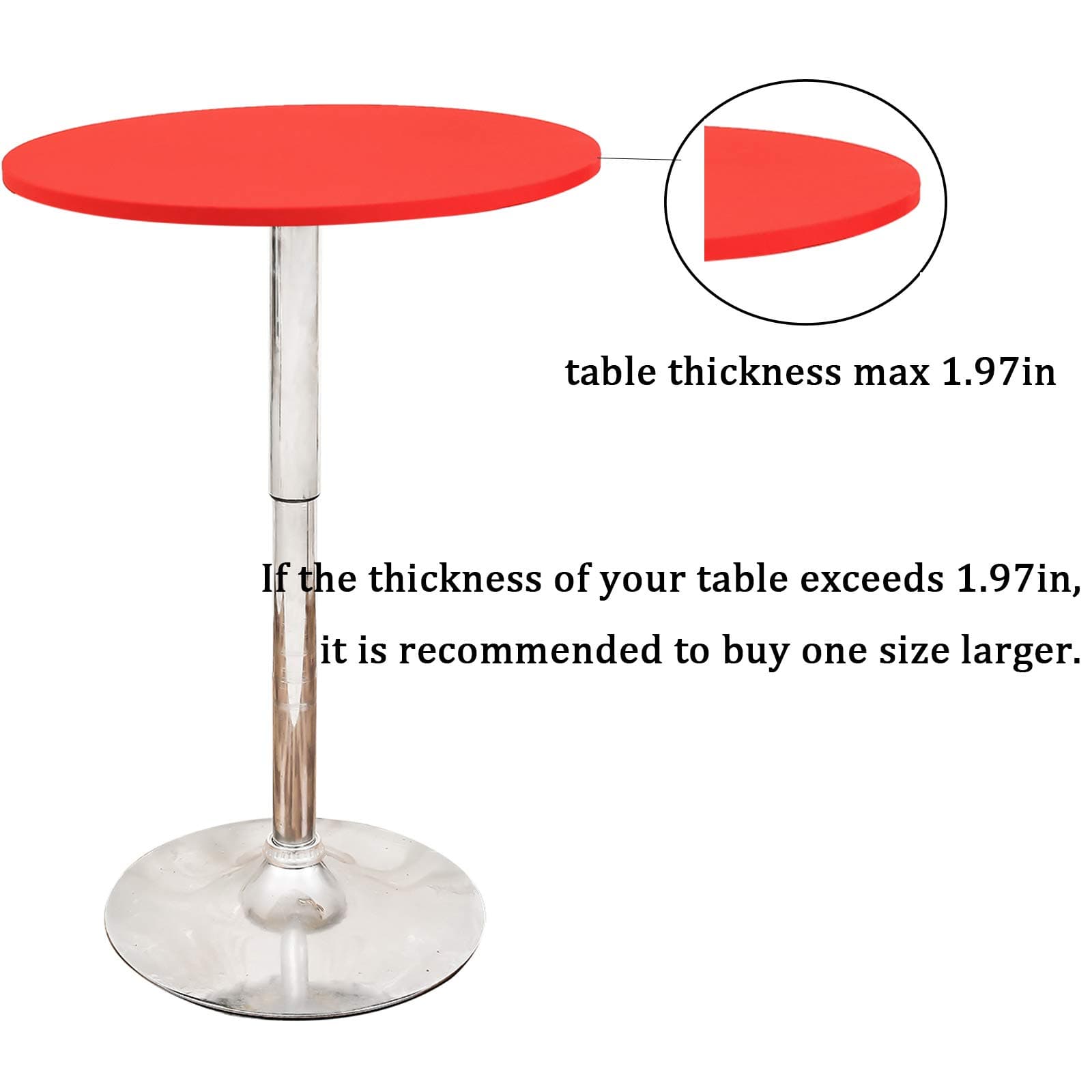 JISEN 30 Inch Round Tablecloth A-Navy | Stretchable Fitted Spandex Cover - view 4