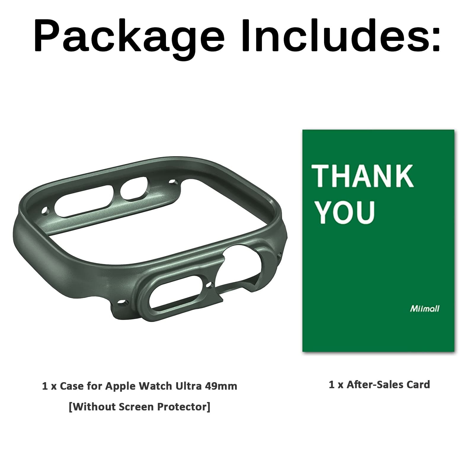 Miimall Apple Watch 49mm Ultra Case | Slim Hard PC Bumper for Ultra 2/3, Green - view 8