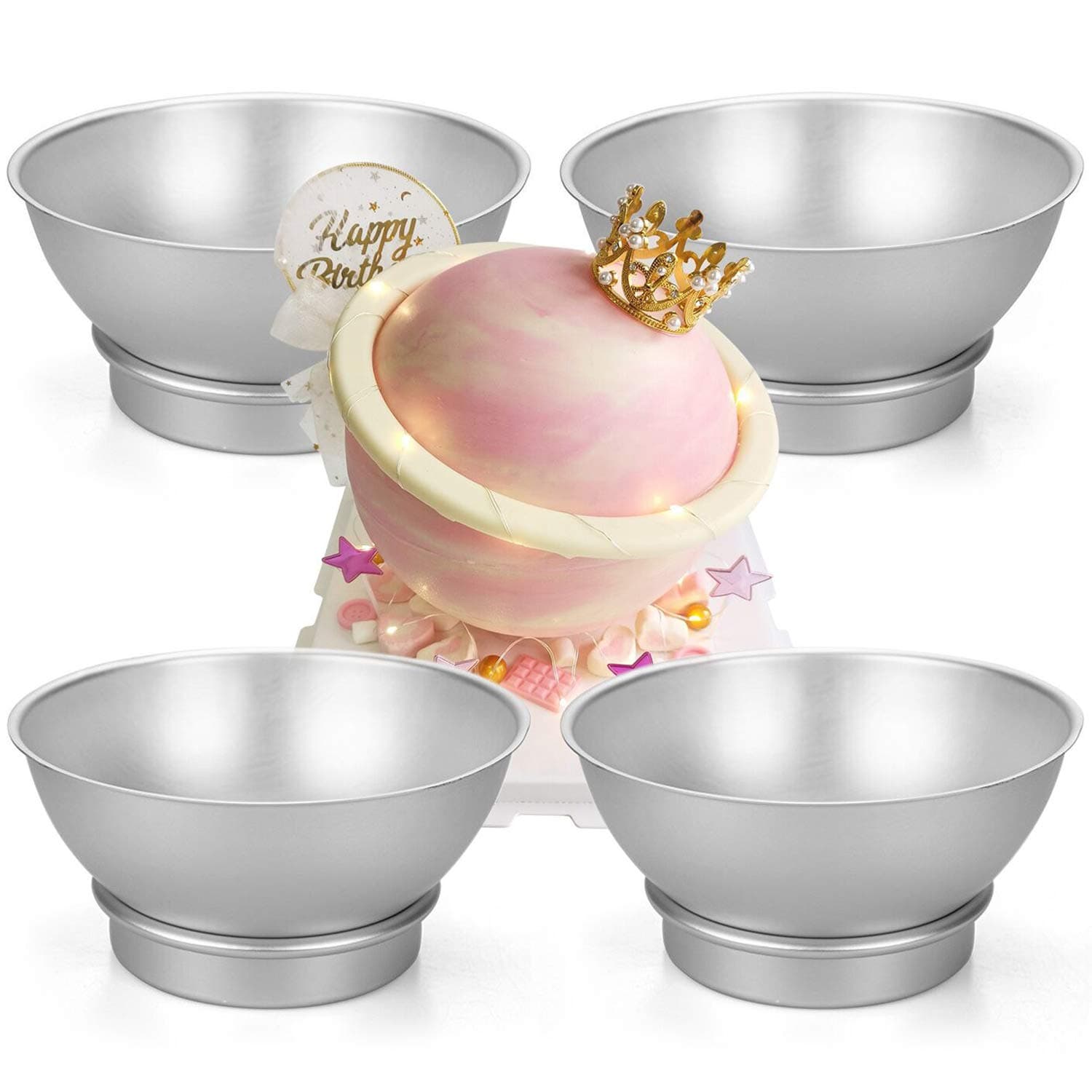 Hedume Set of 8 Cake Sphere Pan, 6.5 Inches | Create Ball-Shaped Cakes for All Occasions - main product image