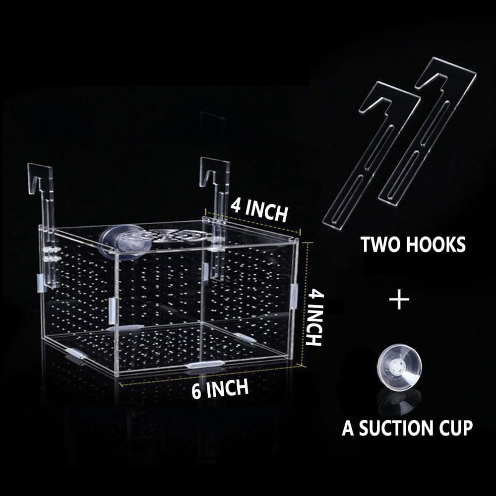 JOBEDE Acrylic Fish breeding Box 6*4*4 inch | Fish Isolation Breeder Aquarium Tank - view 2