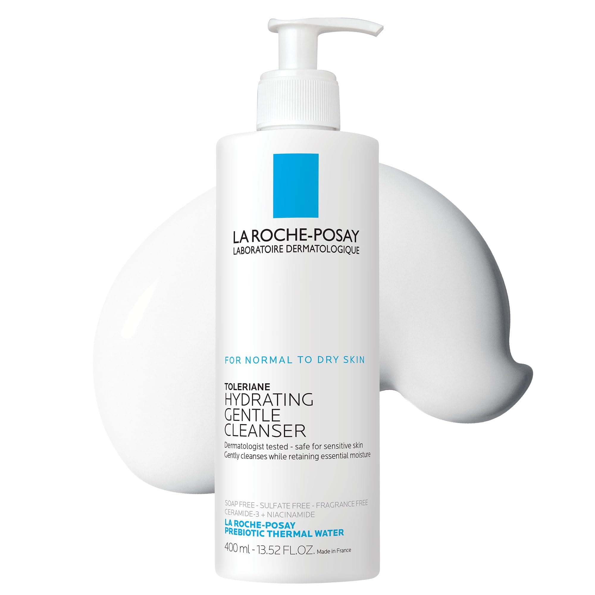 La Roche-Posay Toleriane Hydrating Gentle Face Cleanser (400ml) | Daily Facial Cleanser for Sensitive Skin - main product image