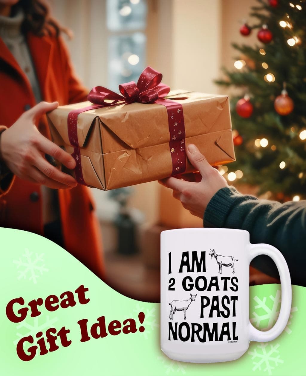 ThisWear I'm 2 Goats Past Normal 15oz Coffee Mug | Funny Goat Gag Gift - view 2