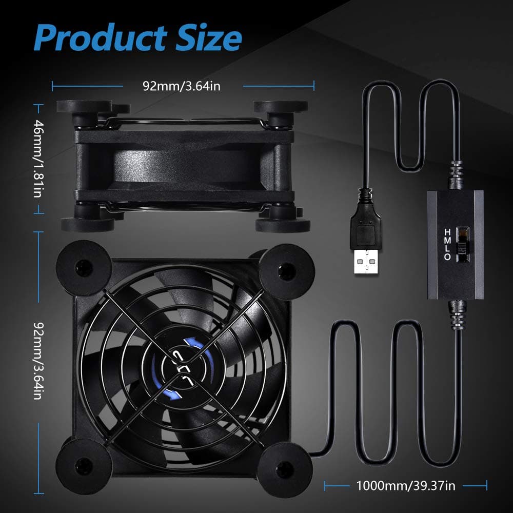 SCCCF USB 80mm Fan 5V | Quiet Computer Cabinet Cooler with 7 Blades - view 3