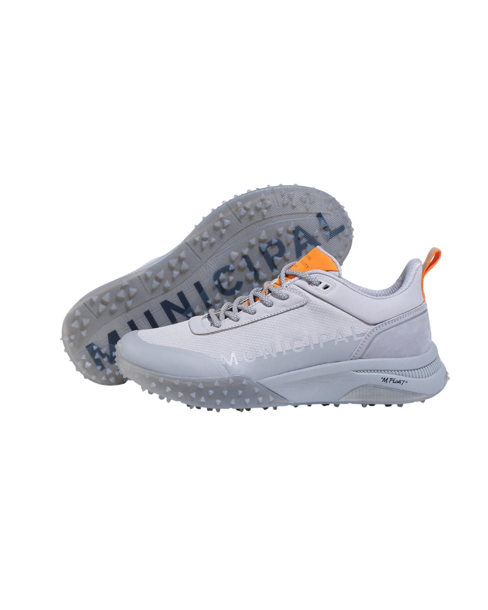 MUNICIPAL Men's Sportcross ATG Shoes, White/White/White, Size 8.5 | All-Terrain Golf Comfort — Cool Gray/Cement/Orange / 9.5