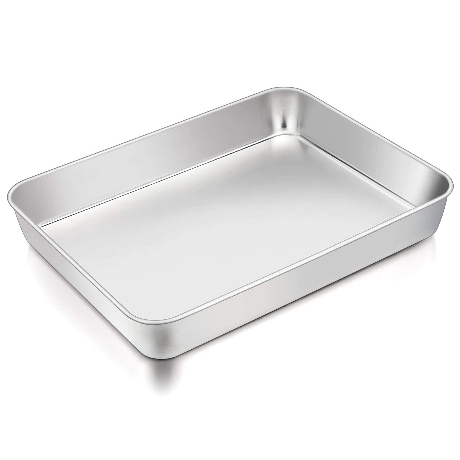 TeamFar Lasagna Pan 12.3" x 9.75" x 2" | Heavy Gauge Stainless Steel, Deep Sides, Dishwasher Safe - main product image
