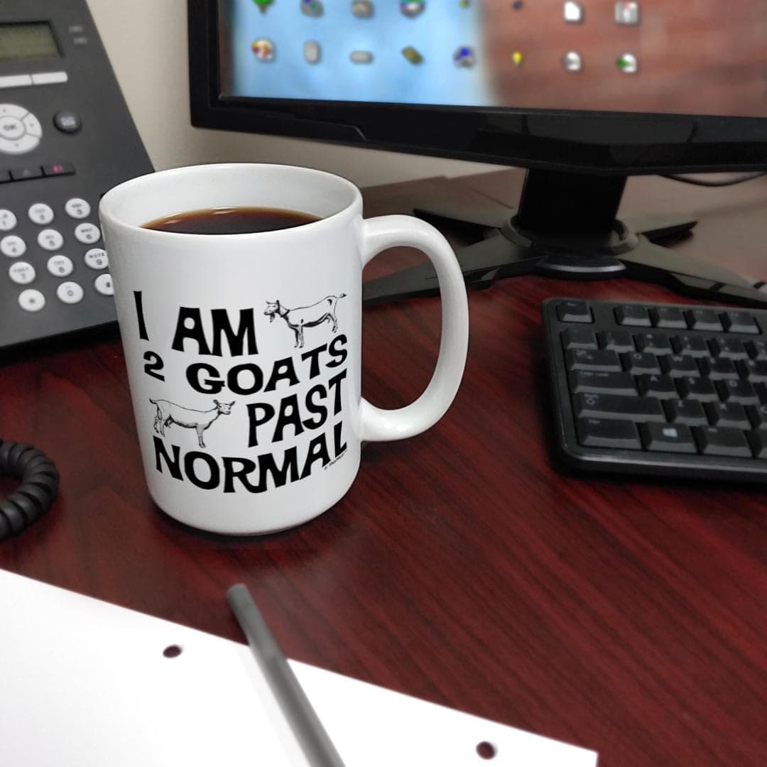 ThisWear I'm 2 Goats Past Normal 15oz Coffee Mug | Funny Goat Gag Gift - view 6