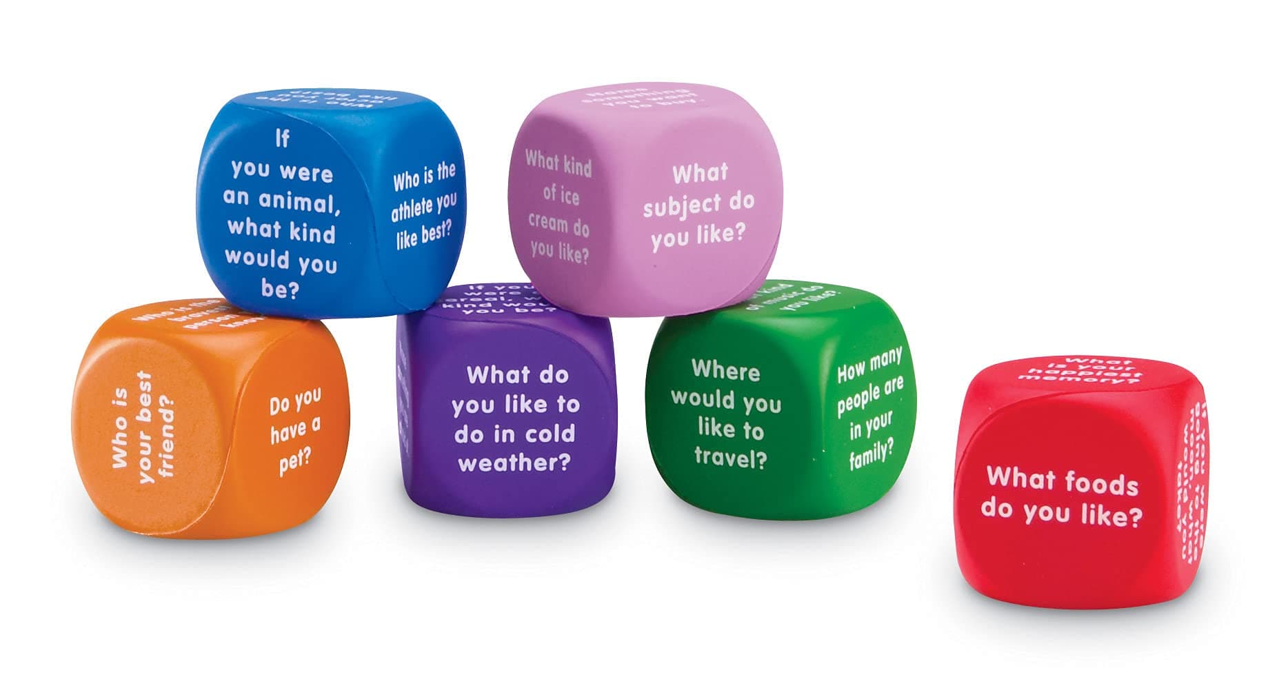 Learning Resources Conversation Cubes -Ages 6+, Foam Cubes for Social Emotional Learning, School Counselor Supplies, Speech Therapy Toys, Ice Breaker Cubes, Teacher Must Haves, 6 Pieces - view 5