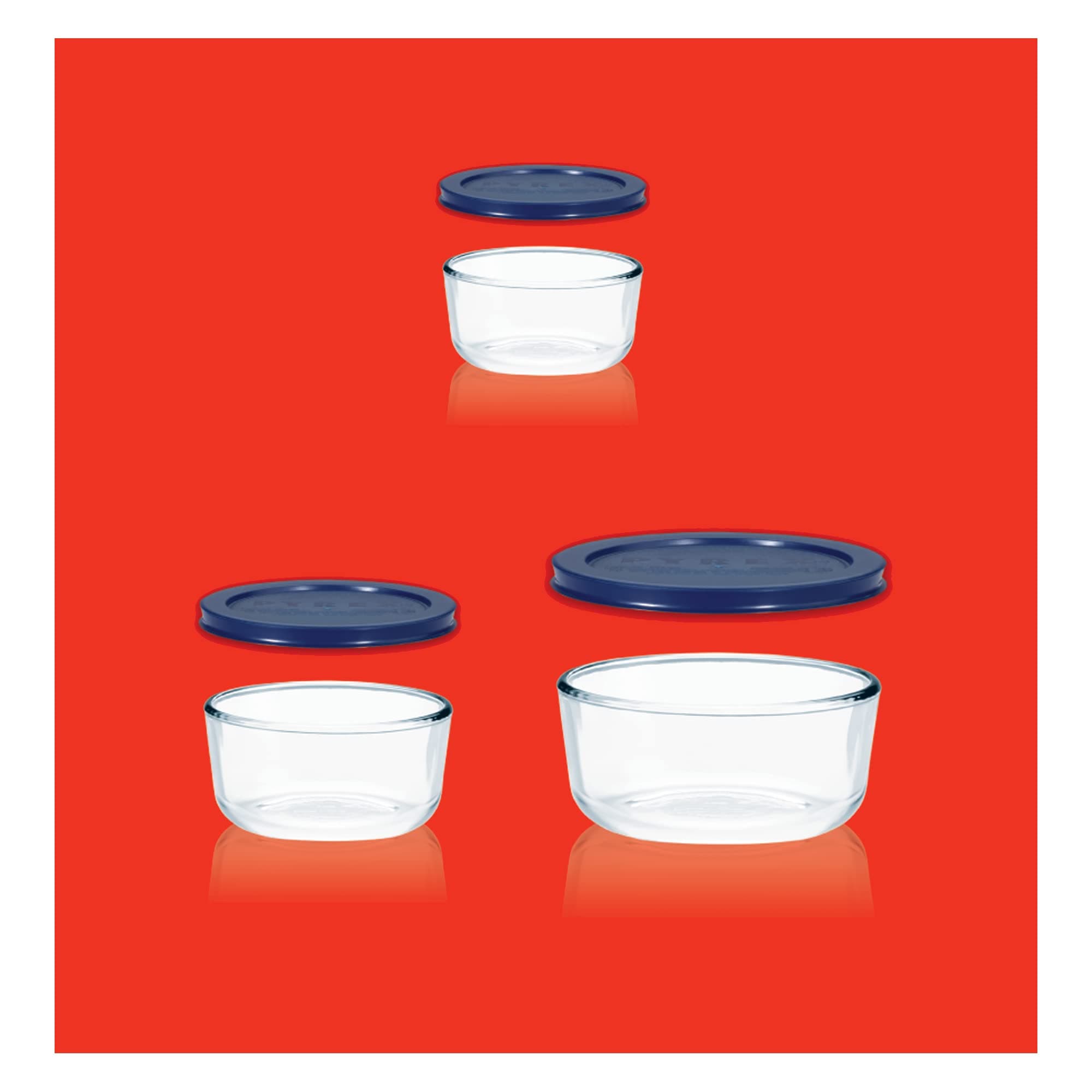 Pyrex Simply Store Glass Food Storage Containers Set (3-Pack) 2, 4, 7 Cup | Microwave & Dishwasher Safe - view 6