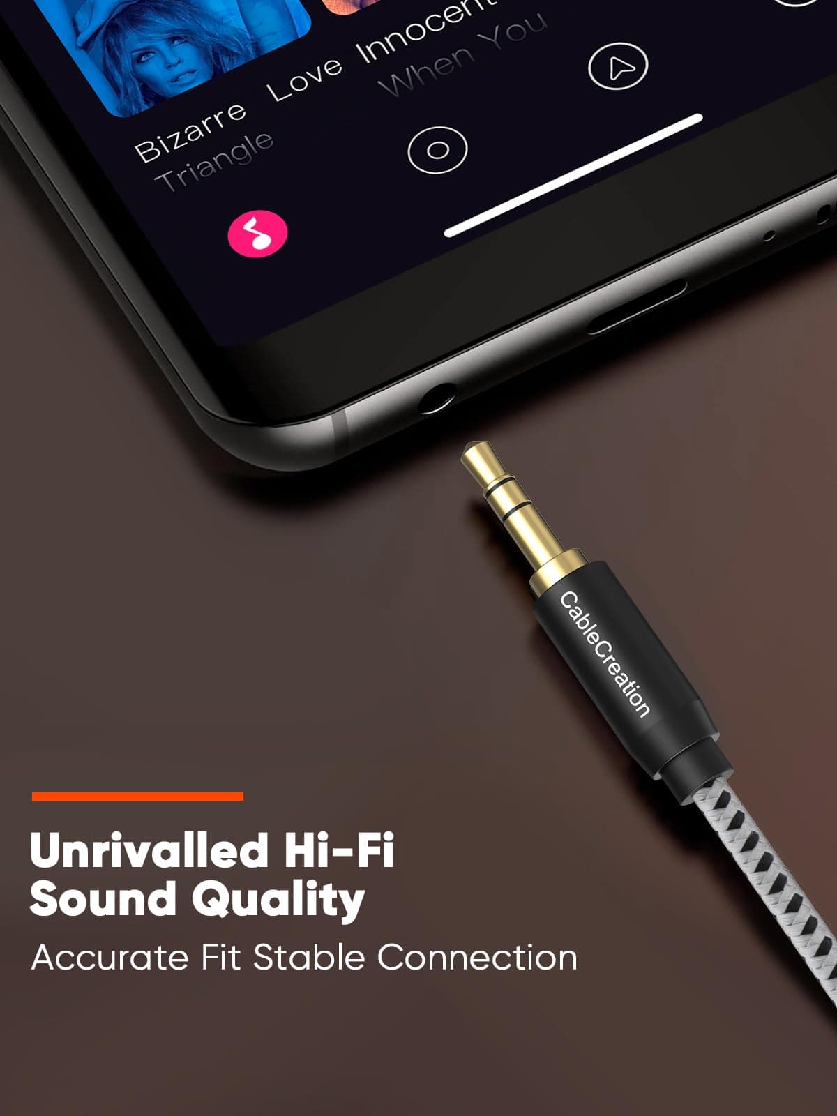 CableCreation 6FT Aux Cable 3.5mm Stereo Audio Cord | Gold Plated Connectors, Double Shielded, Tangle-Free Design - view 2
