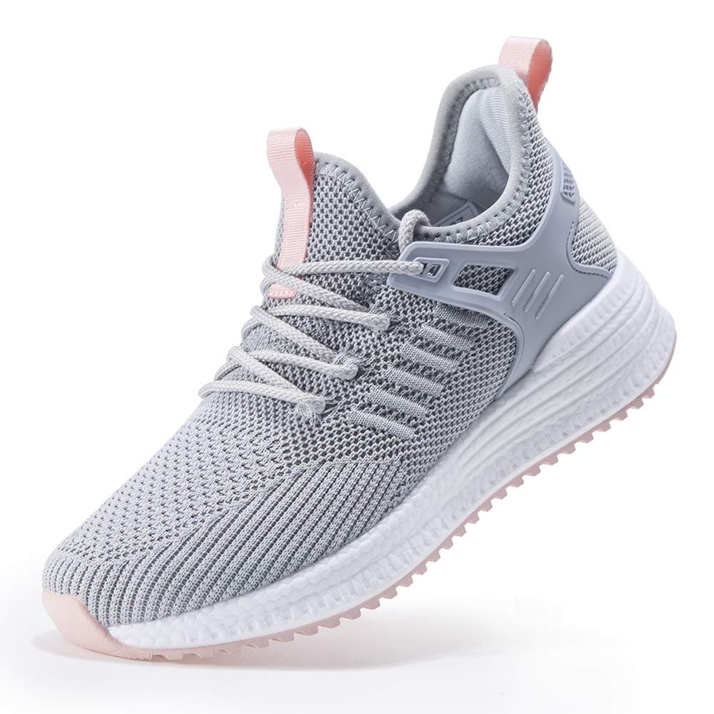 SDolphin Womens Running Tennis Shoes Grey | Breathable Mesh Memory Foam Lightweight — Grey / 6.5