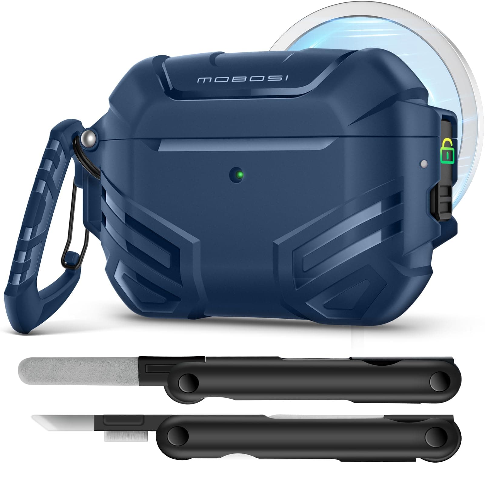 MOBOSI for AirPods Pro 3 Case, Fit for MagSafe, Blue | Military Grade Hard Shell, Wireless Charging Compatible - main product image