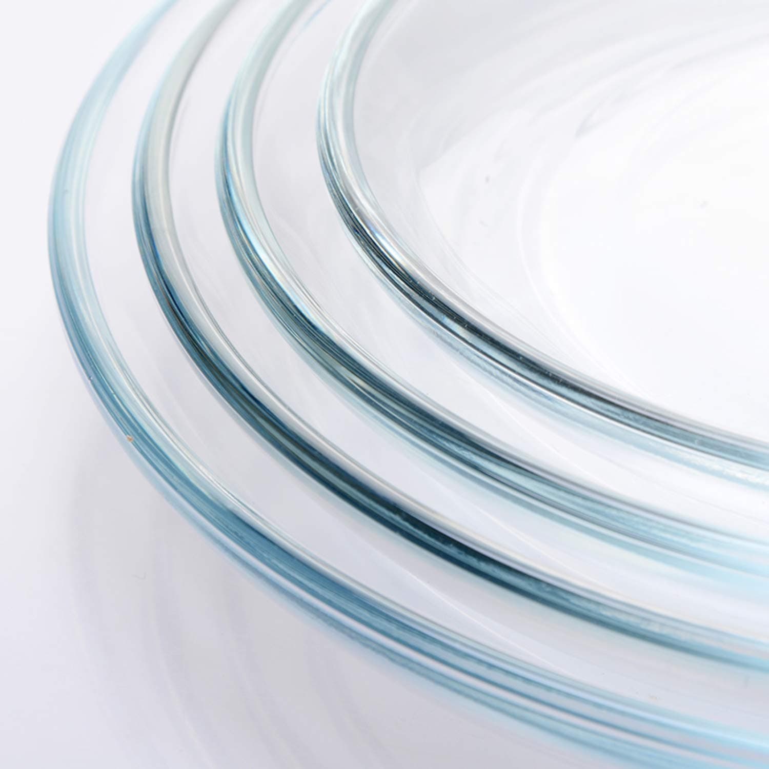 FOYO Glass Plate Set, 10 inch Round Tempered Dinner Plates, Set of 2 | Microwave & Dishwasher Safe - view 4
