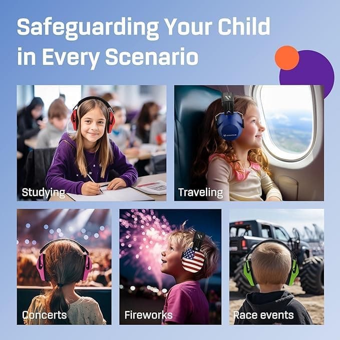 Vanderfields Kids Noise Canceling Headphones - 31 dB | Ear Protection for Kids 3-12 - view 5