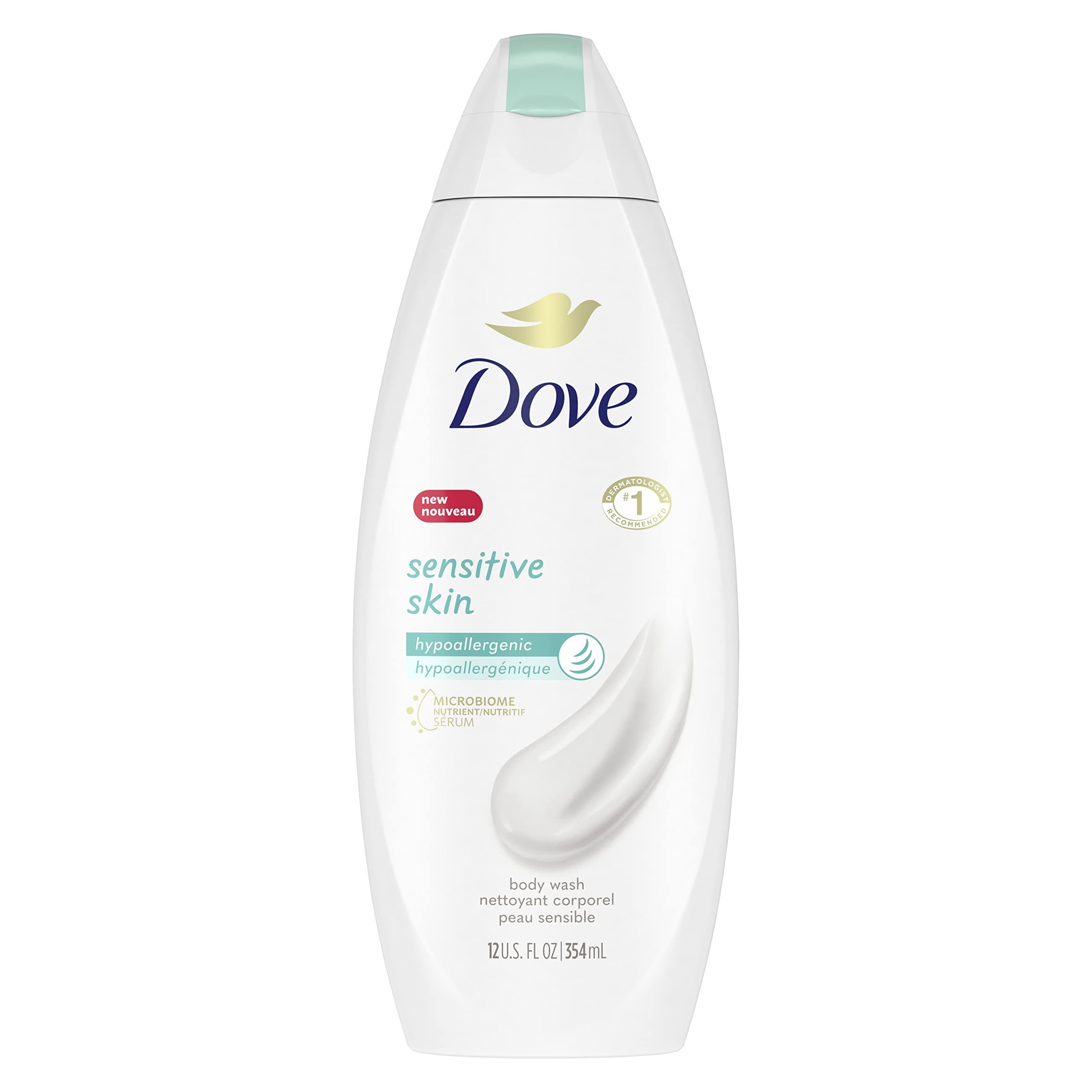 Dove Sensitive Skin Body Wash Hypoallergenic Soap-Free Moisturizing Gentle Cleanser (11.97 Fl Oz) - main product image