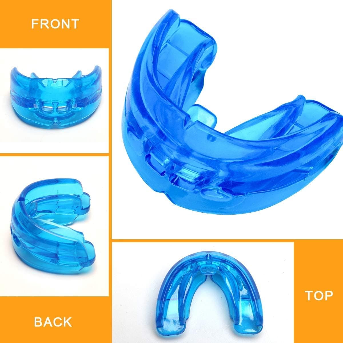 Coolrunner Double Braces Mouth Guard | Youth & Adult Sports Dental Protection in Blue (Silicone, 2 Pack) - view 5