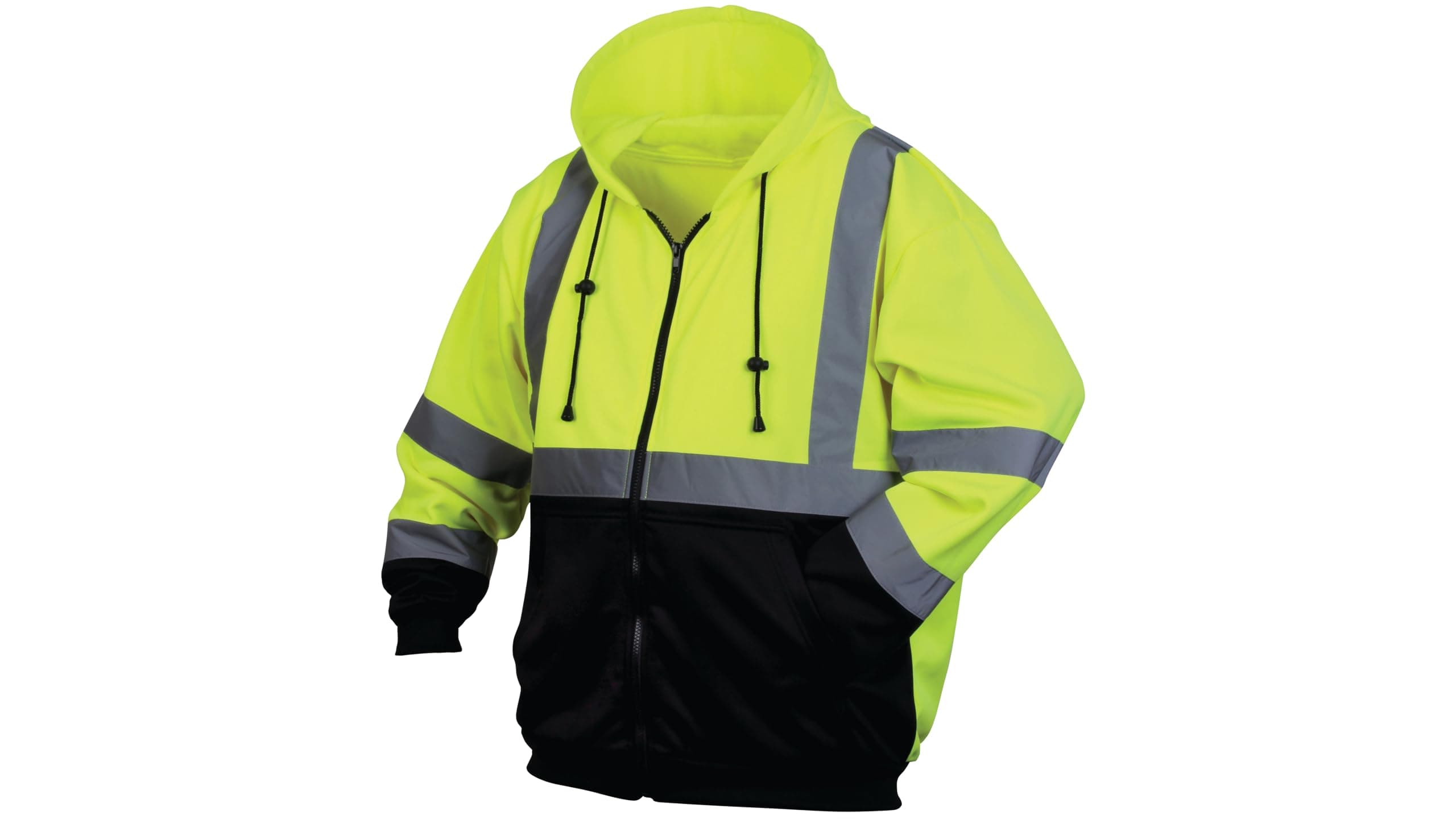 Pyramex RSZH32 Series Sweatshirt Size 3X Large | Hi-Vis Lime Zipper with Black Bottom - main product image