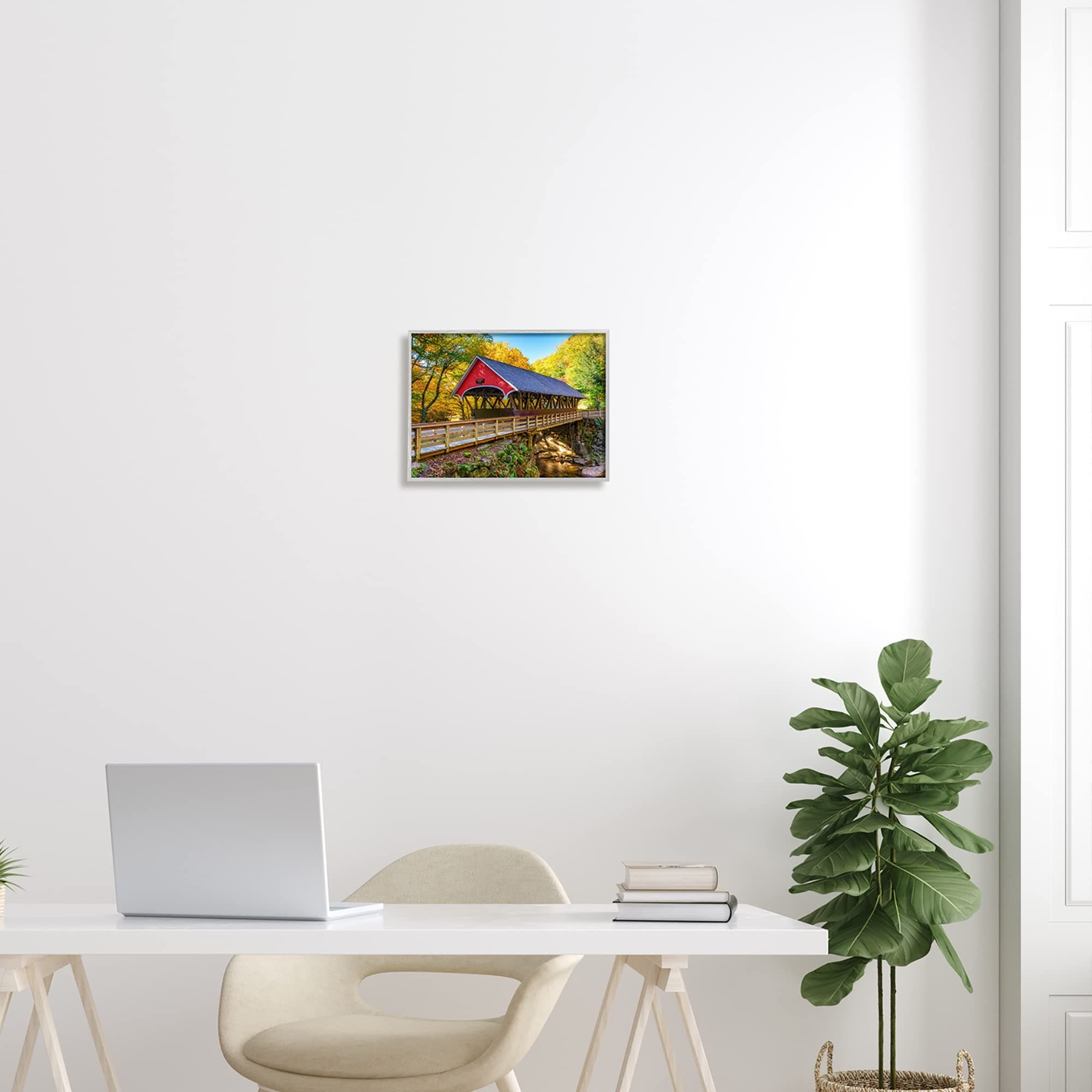 Stupell Industries Red Wall Art 11 x 14 Inch Framed Giclée Print | Rustic Woodland Creek Scene - view 3