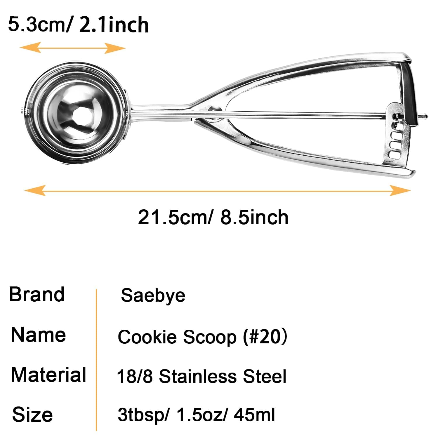 Saebye Large Cookie Scoop 3 Tbsp | Heavy Duty Stainless Steel Kitchen Tool - view 2