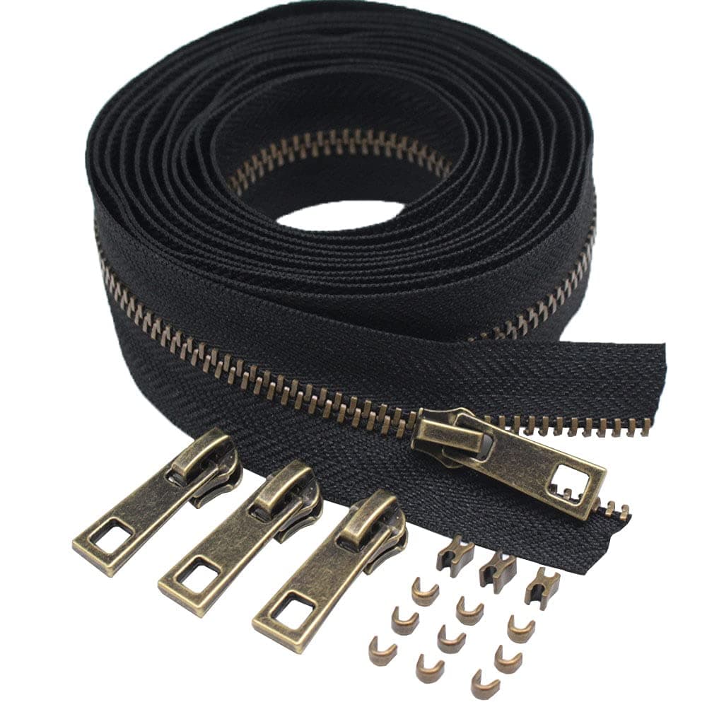 Meillia Upholstery Zipper Tape by the Yard 5 Yards | Durable Metal Zippers for Sewing & Crafts - main product image