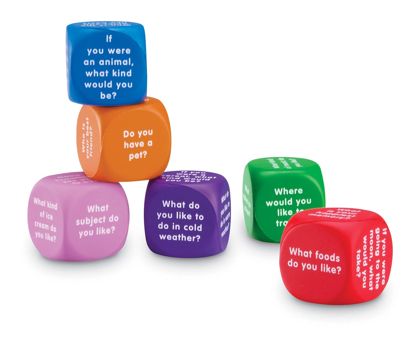 Learning Resources Conversation Cubes -Ages 6+, Foam Cubes for Social Emotional Learning, School Counselor Supplies, Speech Therapy Toys, Ice Breaker Cubes, Teacher Must Haves, 6 Pieces - view 4