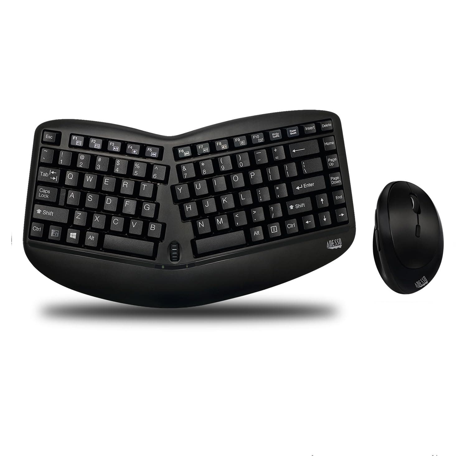 Adesso WKB-1150CB Tru-Form Wireless Ergonomic Mini Keyboard & Mouse Combo | Compact, Vertical Design for Comfort - main product image