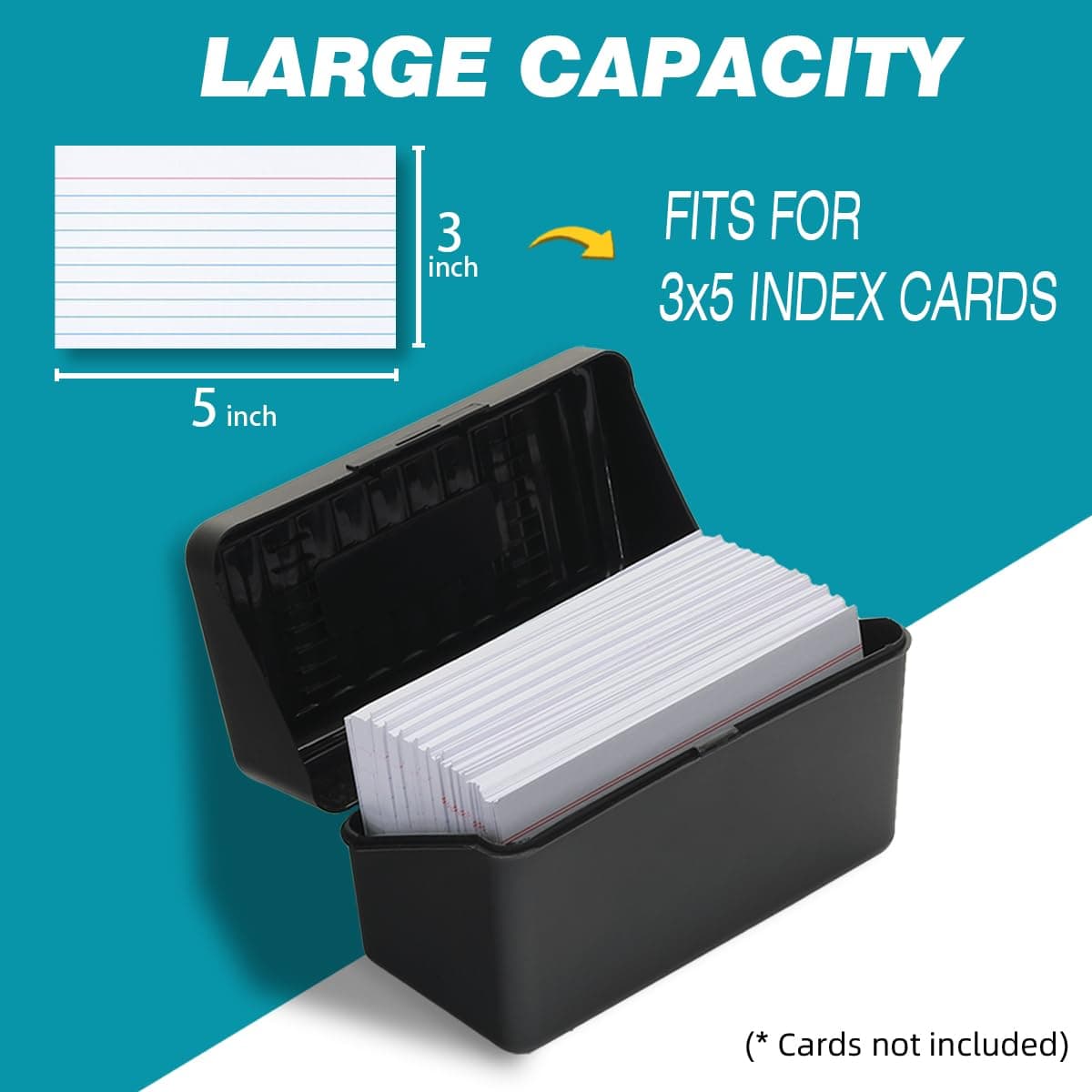 H4D Index Card Holder 3x5 | Durable Plastic Organizer for Office & School Use - view 3