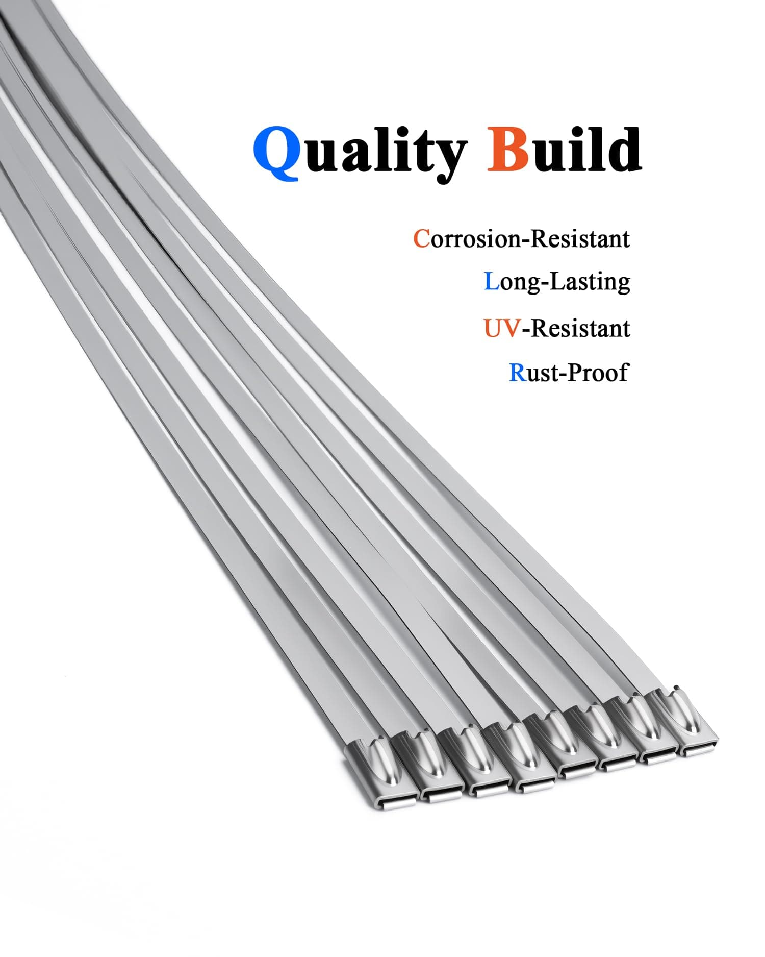 ZOOSUNX Metal Zip Ties 11.8 Inch | Heavy Duty Stainless Steel, 198 lbs Tensile Strength, Heat Resistant - for Auto & Industrial Use - view 3