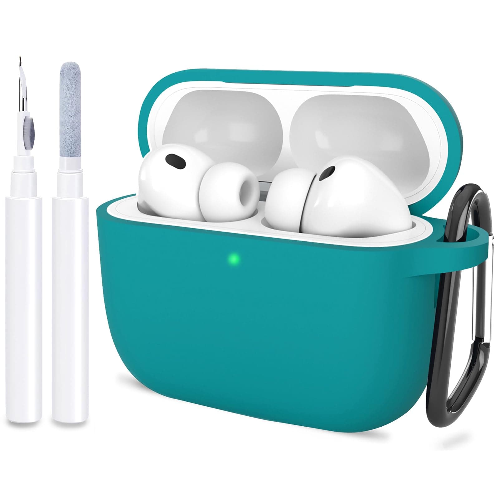 ATUAT Silicone AirPods Pro 3 Case Cover 2025 Teal | Full Protection & Wireless Charging — D-Teal
