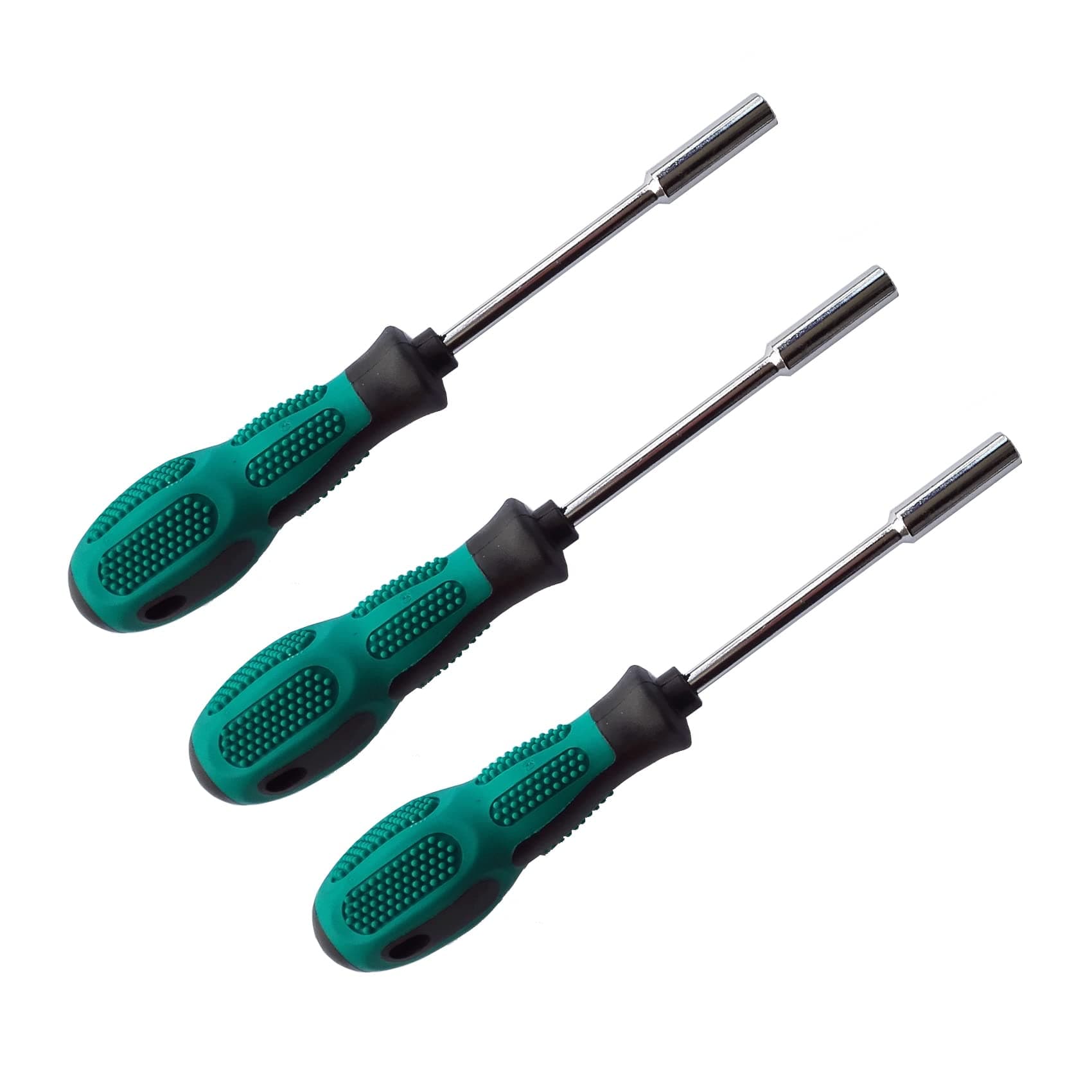 PANSHIYON 3Pcs Bit Driver Handle - 1/4" Magnetic Hex Bit Holder Nut Driver | Compact, Durable Steel - main product image