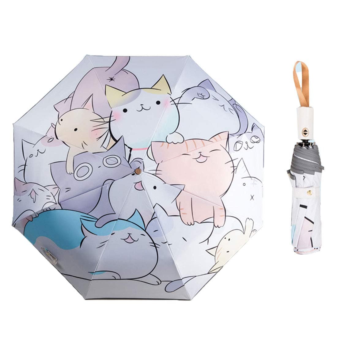 Rosavida Kids Automatic Open Cartoon Waterproof Umbrella | UV-Resistant Travel Compact 28cm - main product image