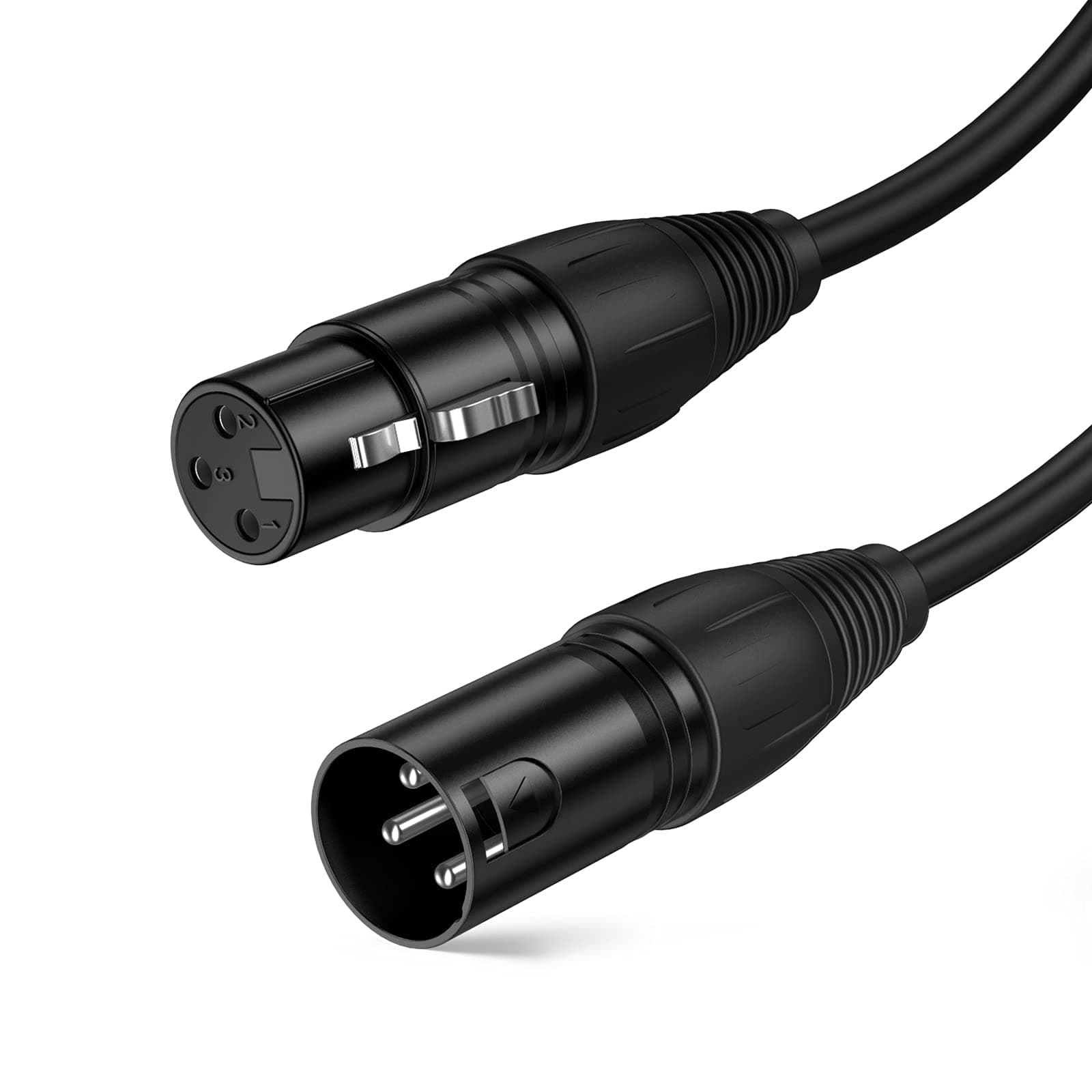 CableCreation 3Pin XLR Male to Female Balanced Microphone Extension Cable | 3 Meters, 10ft, Black - main product image