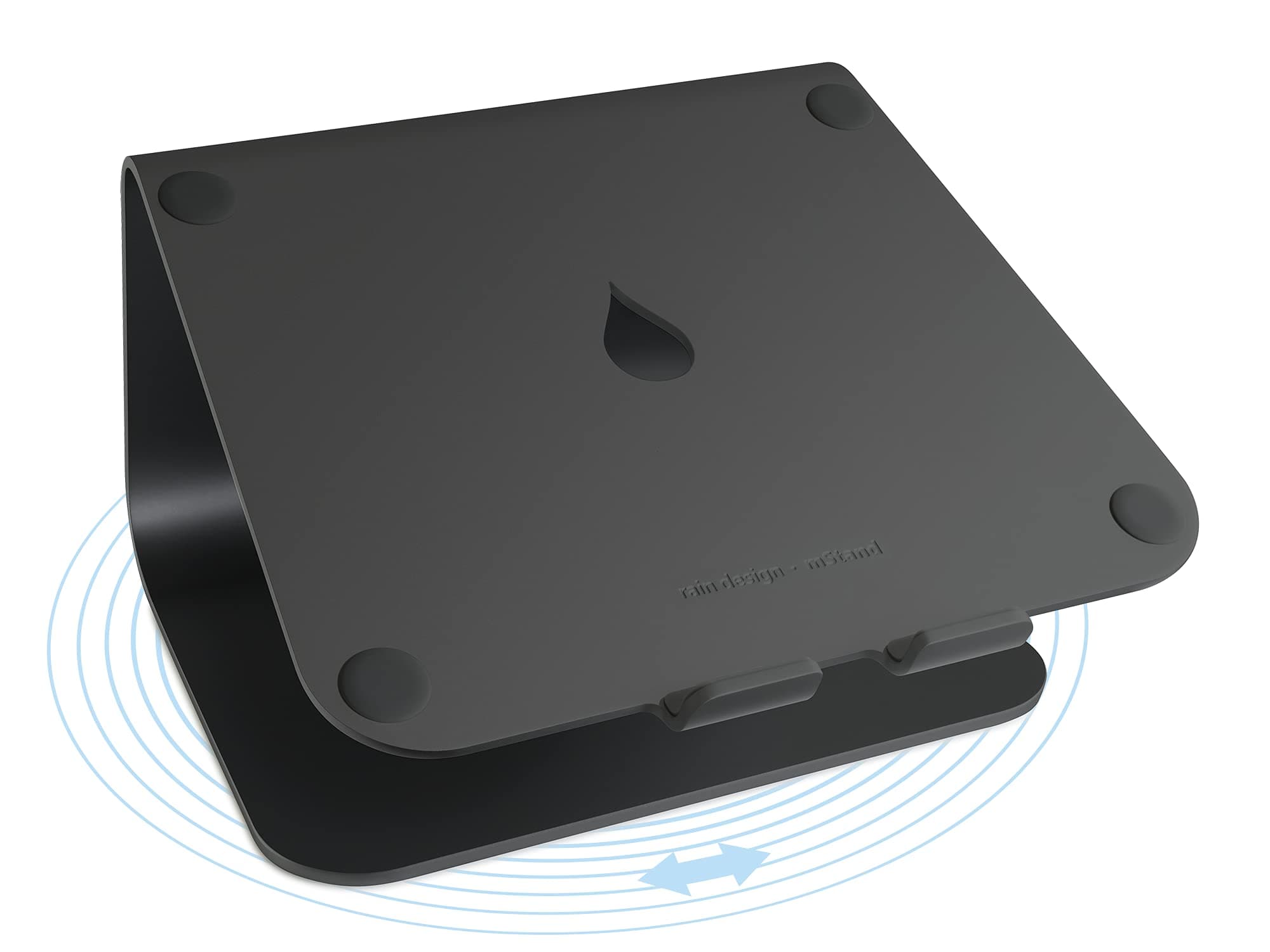 Rain Design mStand Laptop Stand (Black, mStand360) | Elevates Laptop to Eye Level for Better Posture - main product image
