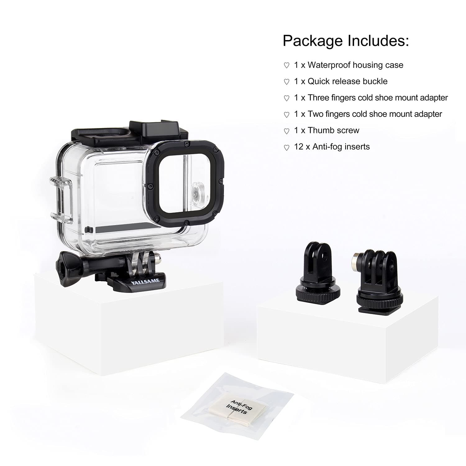 YALLSAME Waterproof Case for GoPro Hero 13 12 11 10 9 Black | 196ft Depth, Polymer Material - view 7