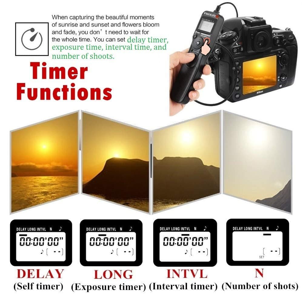 PHOLSY RR90 Timer Remote Control Cable with Intervalometer for Fujifilm | Digital Timer & Trigger - view 4