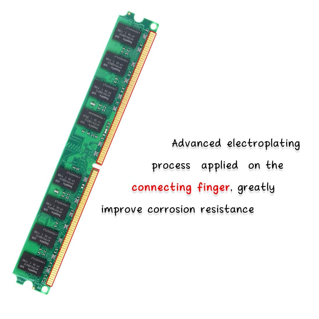 8GB Kit (4x2GB) DDR2 667Mhz Udimm RAM, Royemai DDR2-667U PC2-5300 2GB 1.8V CL5 240-pin 2Rx8 Non-ECC Unbuffered Desktop Computer RAM Memory Modules - view 3